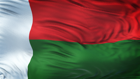 MADAGASCAR Realistic Waving Flag Backgroundの写真素材