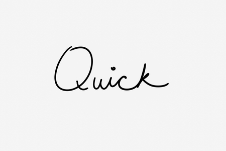 black cursive quick on whiteの写真素材
