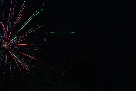 firworks in a dark sky to celebrate 2の写真素材