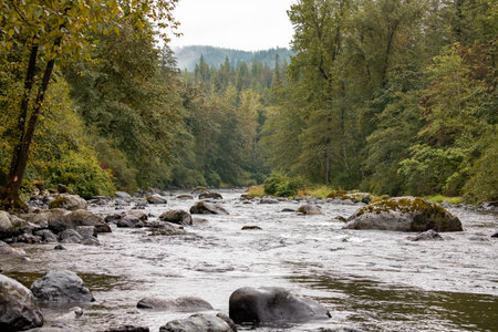 Wide View of Green River at Kanasket Palmerの写真素材