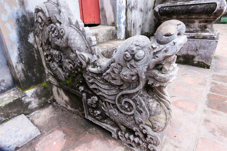 Dragon stone at Quoc Tu Giam, Hanoi, Vietnamの写真素材