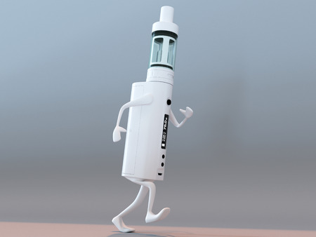 Running vaping ecig battery mod. 3d render