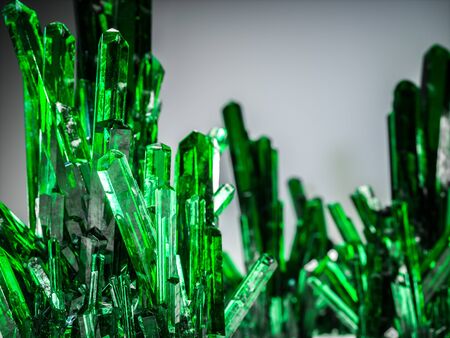 Mineral crystal stones, green color. 3d renderの写真素材