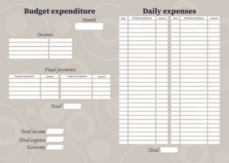Blank planner for daily budgeting of the budget for the monthのイラスト素材