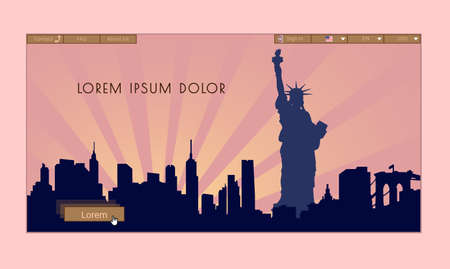 website loading page using new york city skyline silhouetteのイラスト素材