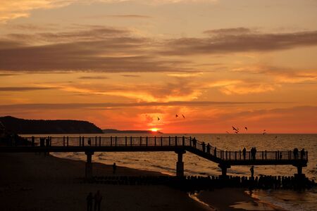 Sunset over the Baltic Seaの写真素材