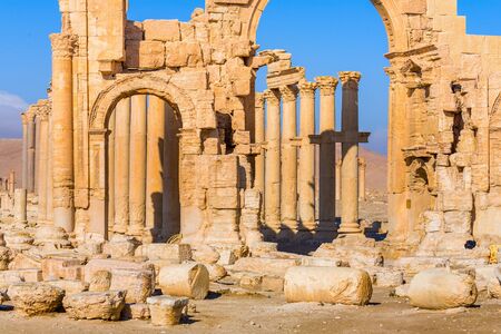 Ancient Roman time city in Palmyra, Syria の写真素材