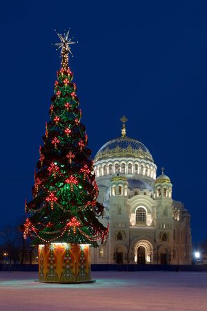 Naval cathedral of Saint Nicholas in Kronstadt, Russiaのeditorial素材