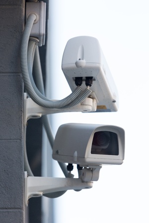 CCTV security camera on the wall の写真素材