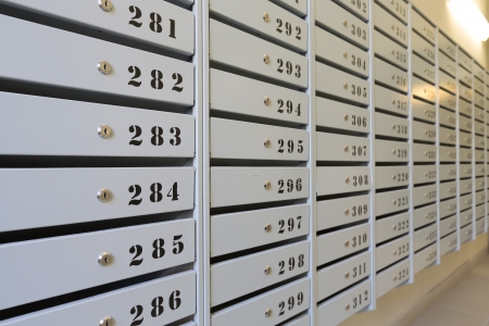 Mailboxes in apartment buildingsの写真素材
