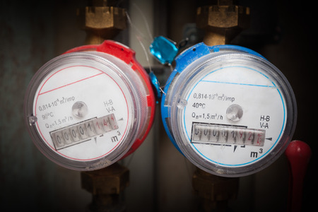 Sanitary equipment. Meters of the waterの写真素材