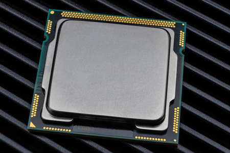 Close-up of a new modern processor for a powerful desktop computerの写真素材