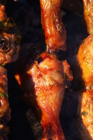 The appetizing shish kebab made of chickenの写真素材