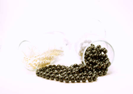 two wine glasses with bedsの写真素材