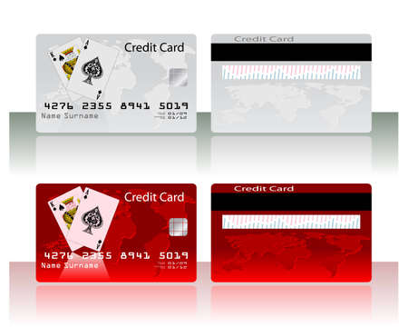 Collection of different colored credit cards for banks. To see similar please visit my gallery.のイラスト素材