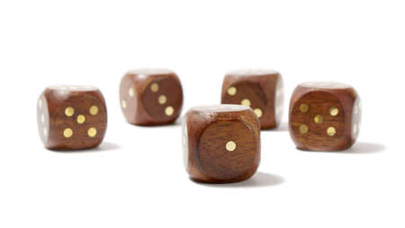 High quality photo of wooded playing bones (dices)の写真素材