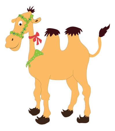 Cartoon camel with colored ribbonsのイラスト素材
