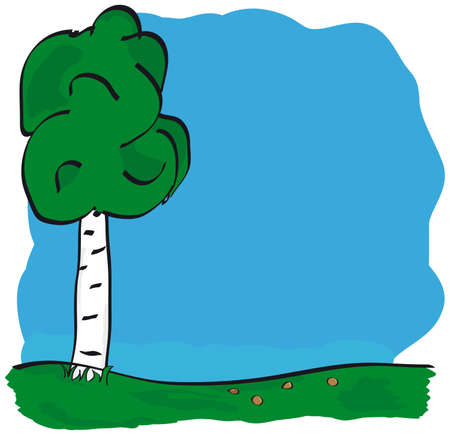 Vector image of tree over blue skyのイラスト素材