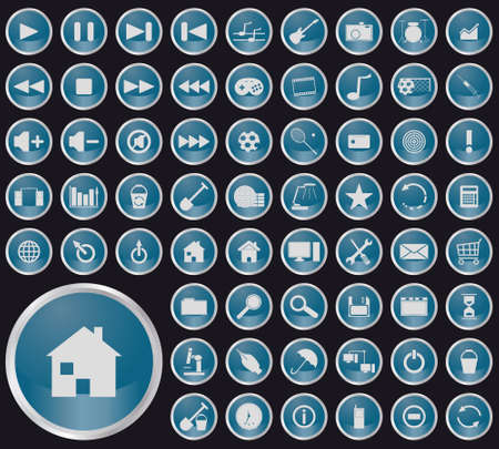 Colored collection of web iconsのイラスト素材