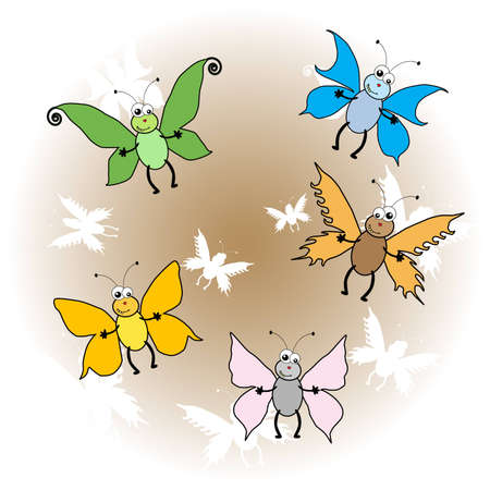 illusttration of different butterfliesのイラスト素材