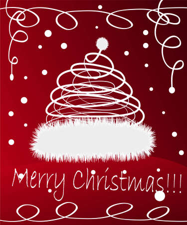 Cute frame with Santa's hat over beautiful background with snowflakesのイラスト素材