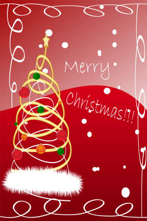 Cute frame with Santa's hat over beautiful background with snowflakesのイラスト素材