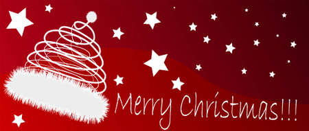 Cute frame with Santa's hat over beautiful background with starsのイラスト素材