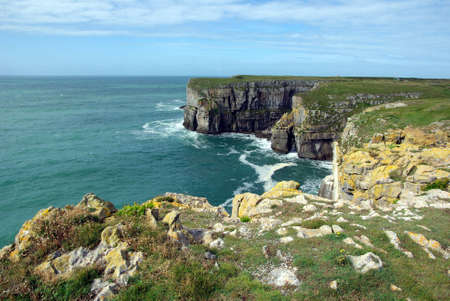 Scenic cliff coastal view in South Wales.の写真素材