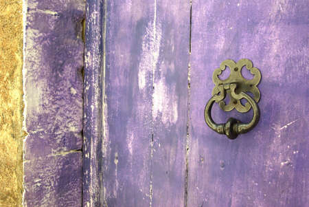 Detail view of a colorful front door.の写真素材