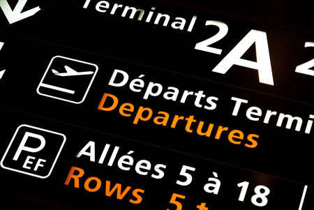 View of a typical sign in an airport.の写真素材