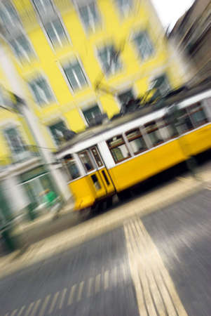 View of a typical tramway in Lisbon.の写真素材