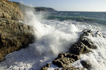 Image of a massive sea wave in Corsica.の写真素材