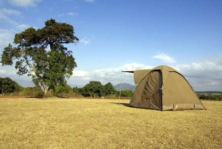 Image of a tent in a wild campingの写真素材