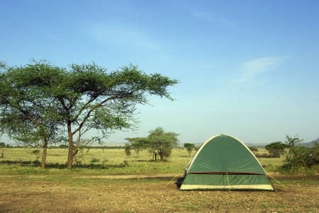 Image of a camping in savannahの写真素材