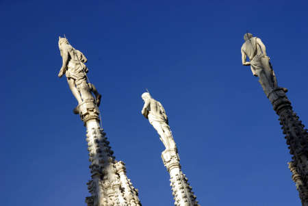 Image of typical Duomo statuesの写真素材