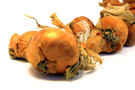 Image of typical shallots on white backgroundの写真素材