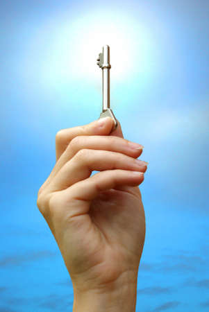 Illustration of the route to success with a keyの写真素材