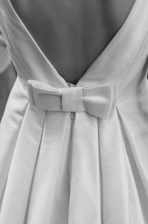 Image of a wedding dress back in black and whiteの写真素材