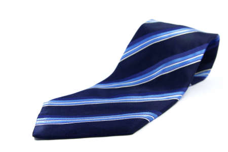Image of a blue tie on white backgroundの写真素材