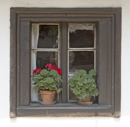 window old cottageの写真素材