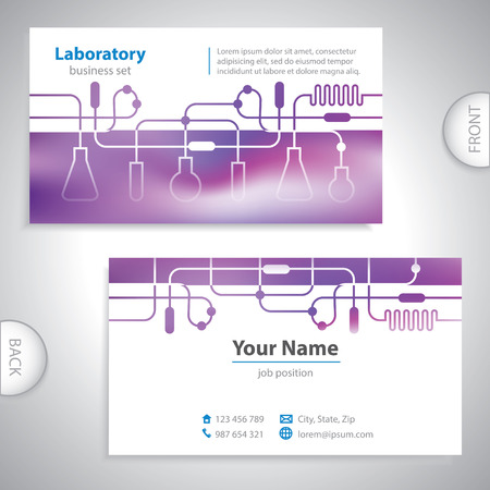 Universal purple medical laboratory business card のイラスト素材