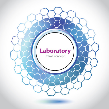 Abstract dark blue medical laboratory circle element のイラスト素材