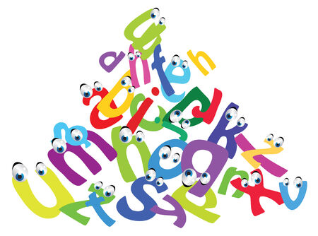 cartoon funny alphabetのイラスト素材