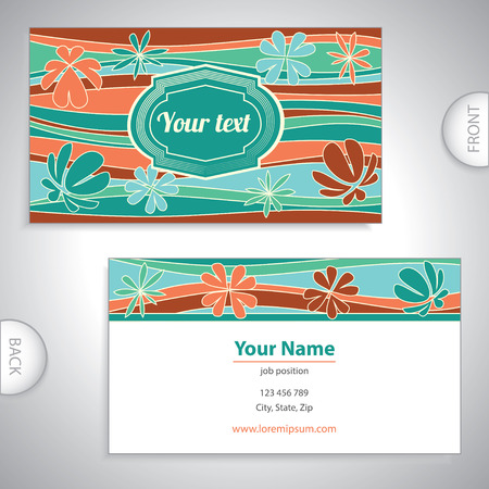 Universal  flowery pattern business card のイラスト素材