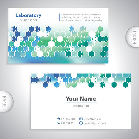 Universal sea-green medical laboratory business card のイラスト素材