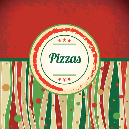 Pizza - retro antique template labelのイラスト素材