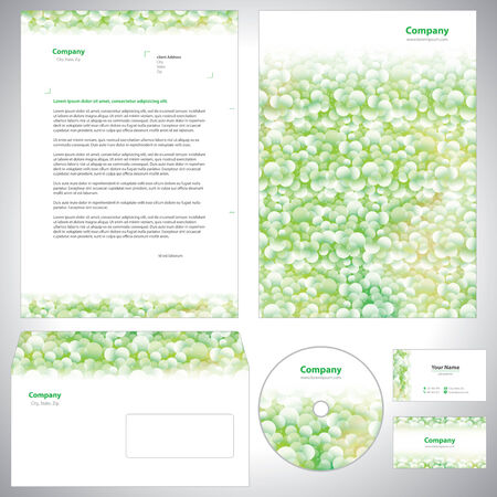 Universal green-white corporate identity template.のイラスト素材