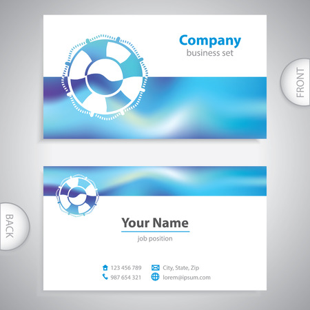 business card - Lifebuoy symbol - marine Equipment - company presentationsのイラスト素材