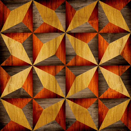 Abstract paneling pattern - different colors - wooden backgroundの写真素材