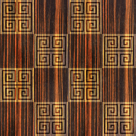 Abstract paneling pattern - seamless background - cassette floor - Ebony wood textureの写真素材